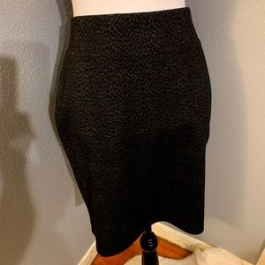 Style & Co. Stretch Black Lepoard Skirt